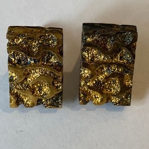 Gold-washed brutalist cufflinks